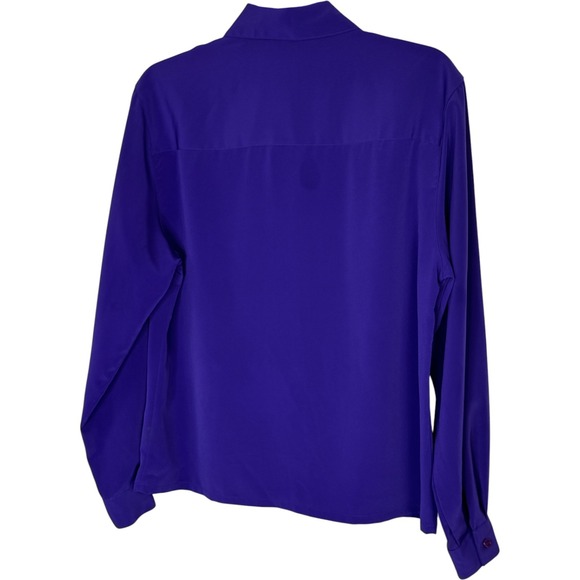 KORET Womens Purple Long Sleeve Button Front Pleated Blouse Top Size 8 8 - Picture 2 of 14